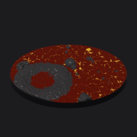 120 × 92 mm oval base, crater vent layout