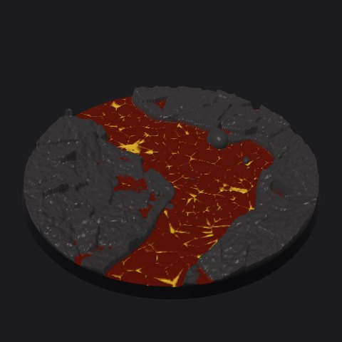 130 mm base, lava flow layout
