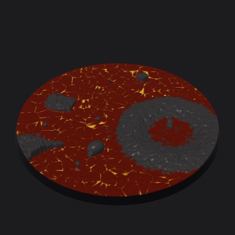 130 mm base, crater vent layout