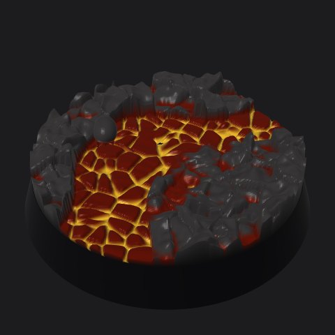 28.5 mm base, lava flow layout