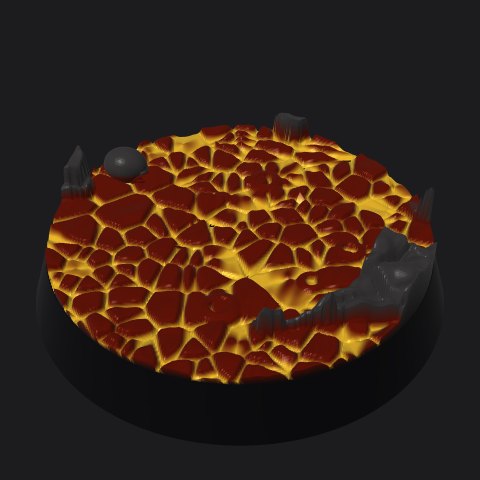 28.5 mm base, bubbling crust layout