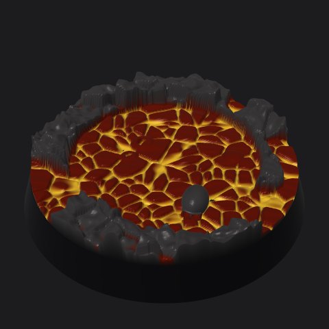 32 mm base, bubbling crust layout