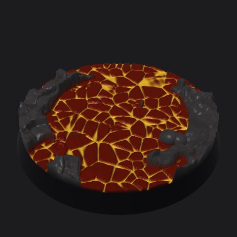 40 mm base, bubbling crust layout