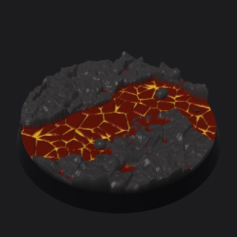 50 mm base, lava flow layout
