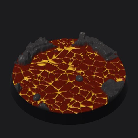 50 mm base, bubbling crust layout