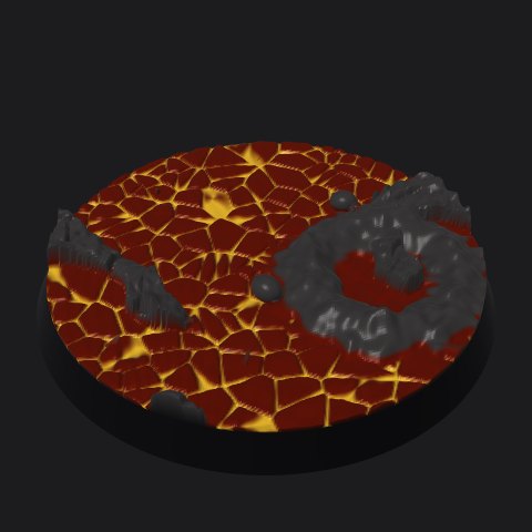 50 mm base, crater vent layout