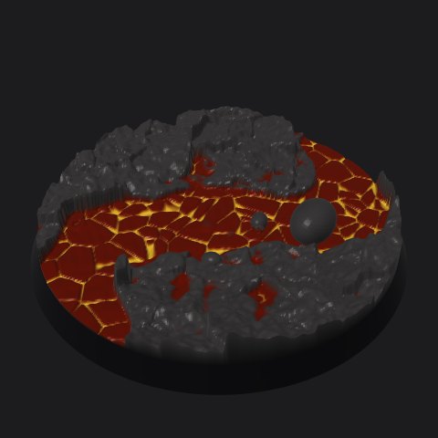 60 mm base, lava flow layout