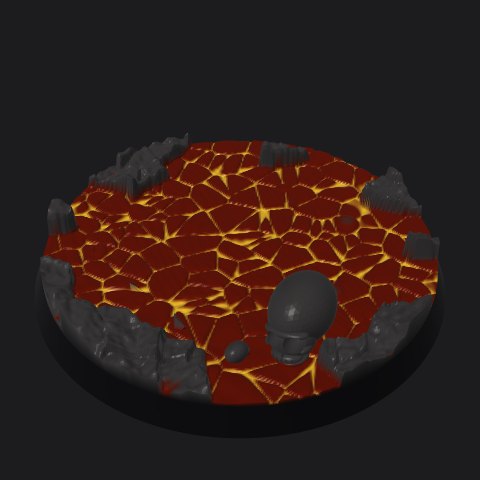 60 mm base, bubbling crust layout
