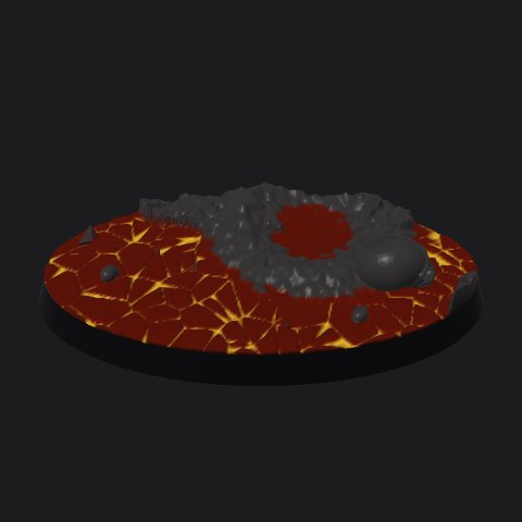 75 × 42 mm oval base, crater vent layout