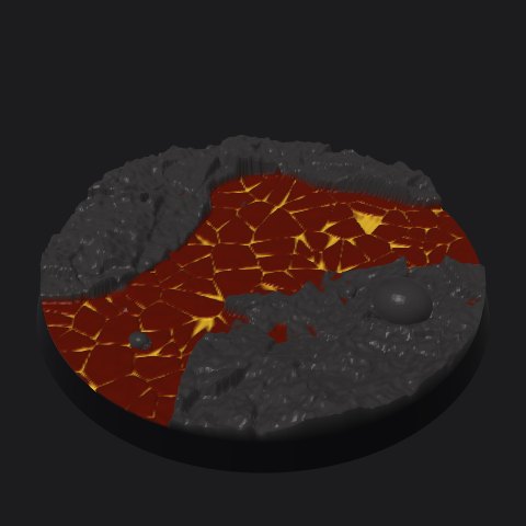 80 mm base, lava flow layout