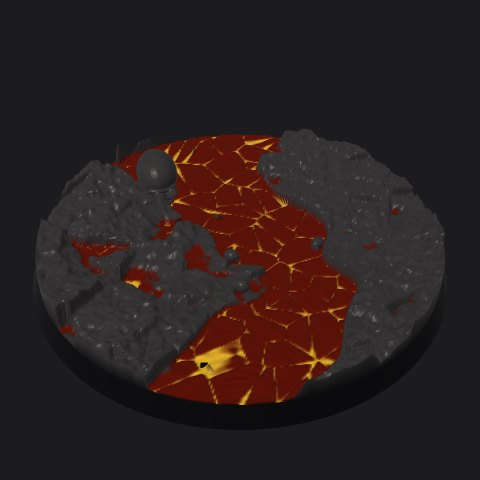 90 mm base, lava flow layout