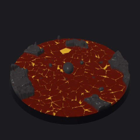 90 mm base, bubbling crust layout