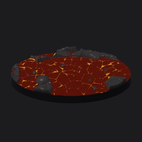 90 × 52 mm oval base, bubbling crust layout