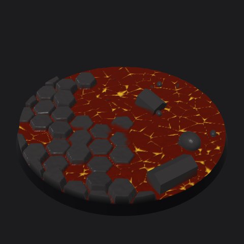 100 mm lava base, basalt outcrop layout