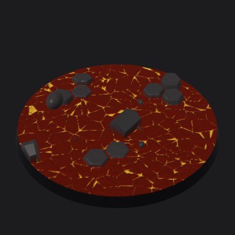 100 mm lava base, column islands layout