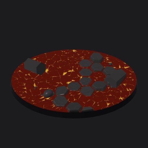 120 × 92 mm oval lava base, column islands layout