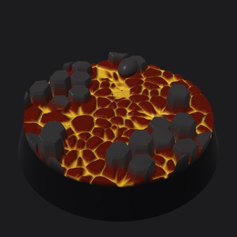 25 mm lava base, lava river layout