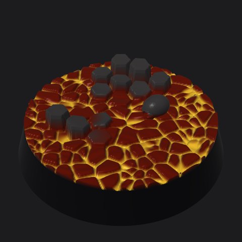 25 mm lava base, column islands layout