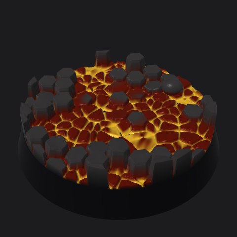 28.5 mm lava base, lava river layout