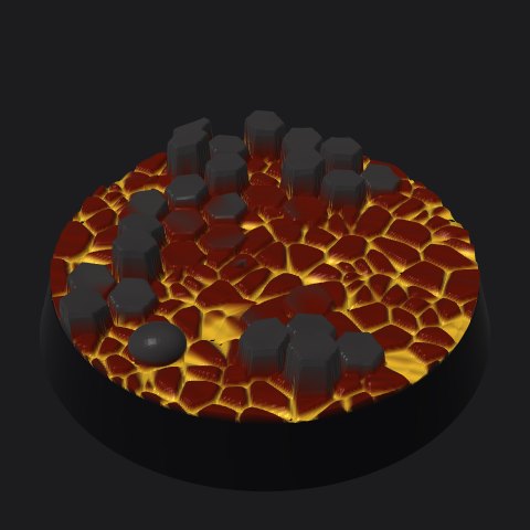 28.5 mm lava base, column islands layout