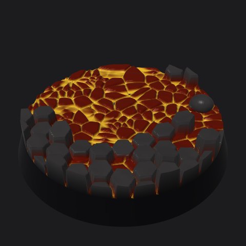 32 mm lava base, basalt outcrop layout