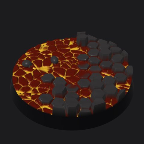 40 mm lava base, basalt outcrop layout