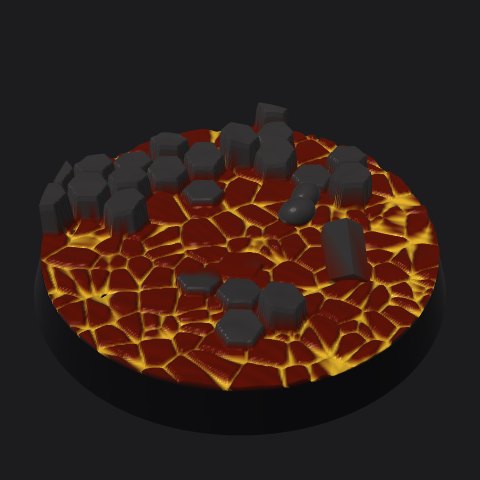 40 mm lava base, column islands layout