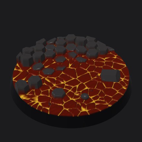 50 mm lava base, basalt outcrop layout