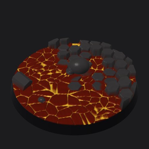 60 mm lava base, basalt outcrop layout