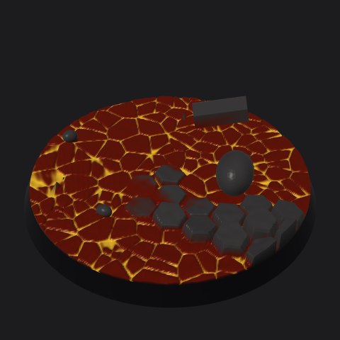 60 mm lava base, column islands layout