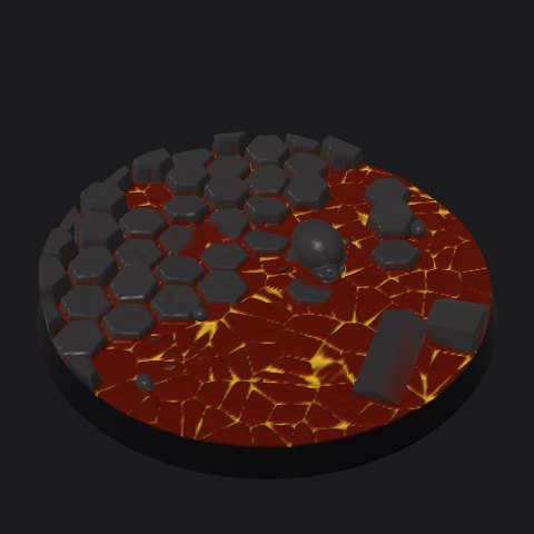 80 mm lava base, basalt outcrop layout