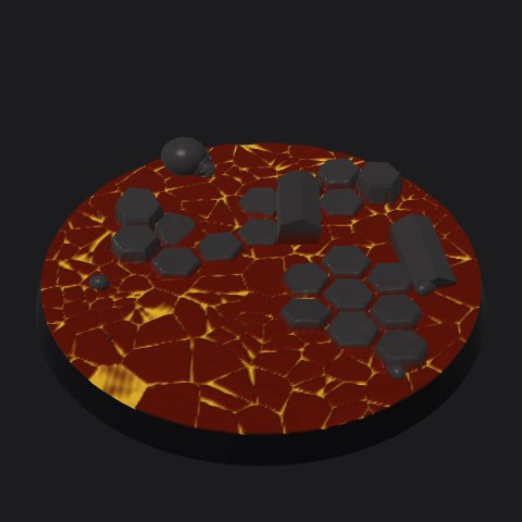 80 mm lava base, column islands layout